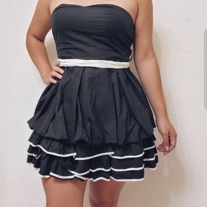 Strapless black dress